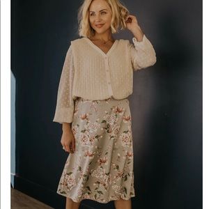 Roolee Gray Floral Skirt